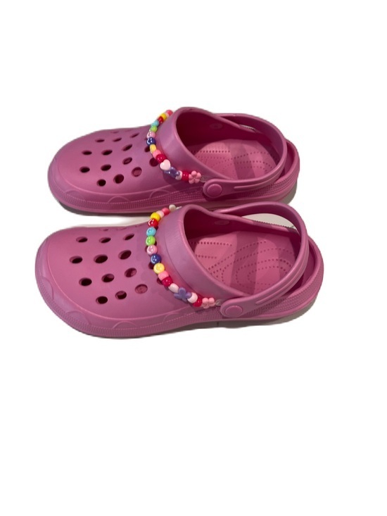 Shoes - Women’s Large 9/10 Pink Clog Sandals with Bead Strap